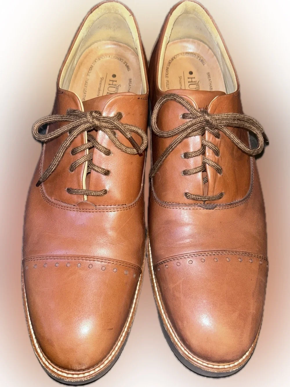 Samuel Hubbard Market Cap Whiskey Tan Leather Oxford Brogue Shoes Vibram 14